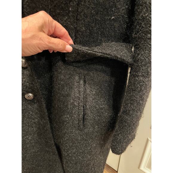 Coldwater Creek dark Gray Wool Blend Coat Removable faux fur collar M 10-12 CL - Picture 5 of 9